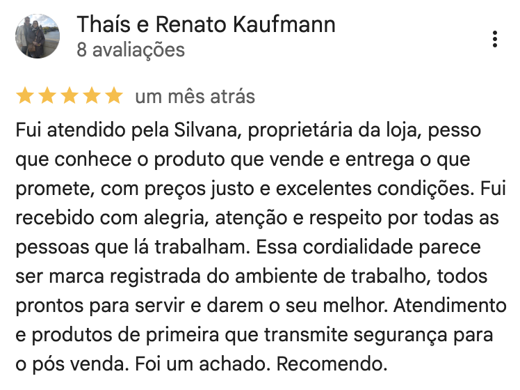 Avaliação 5 estrelas no Google: cliente elogia o atendimento da proprietária da SS Capotas e a entrega do que foi prometido